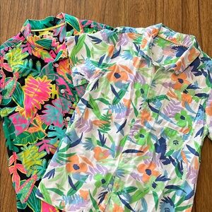 Two Cat & Jack Kids Tropical Button Down Shirts - Multicolor